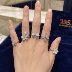 Assorted Silver-Tone Cat's Eye Ring Collection